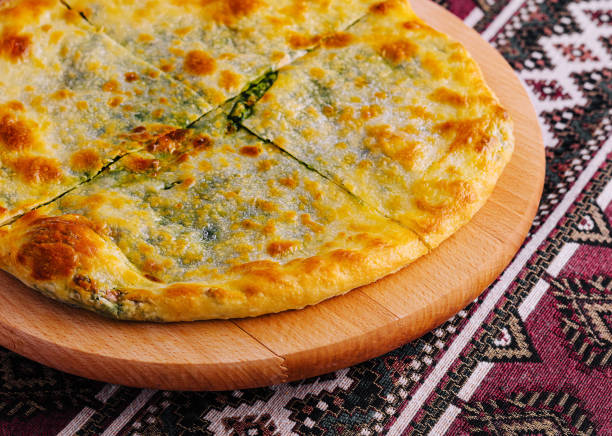 istock Freshly baked traditional khachapuri cheese bread 2151836313
