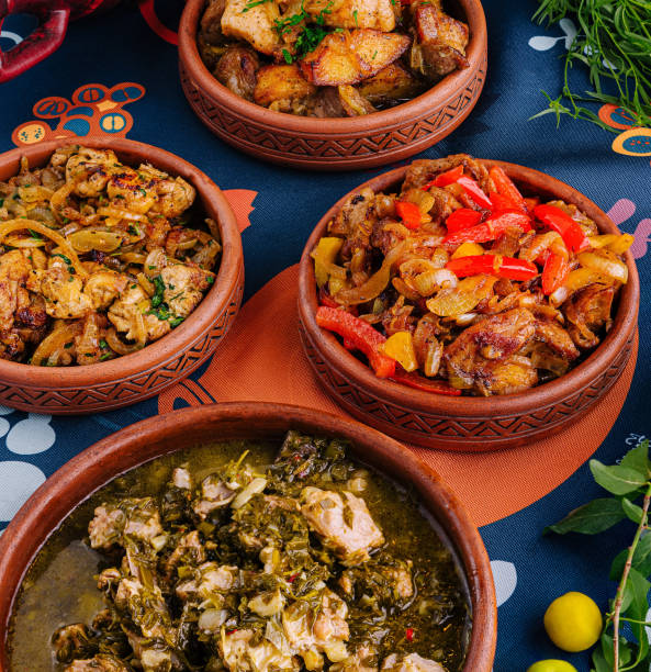 istock Traditional african stews served in clay pots 2151836423