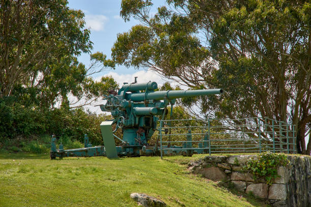 Cannons of the coastal battery on Monte de San Pedro, La Coruña, Galicia,Spain