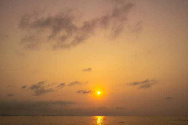 skyline scenery Sunset in the evening sky with colorful clouds and beautiful cloud patterns In the soft light Evening at the sea