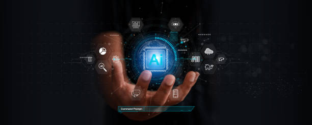 istock Chat with AI or Artificial Intelligence. Young businessman chatting with a smart AI or artificial intelligence using an artificial intelligence chatbot developed by OpenAI. 2151844605