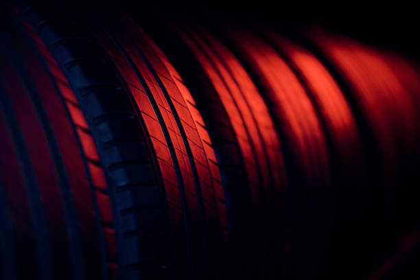 Abstract red car tires background