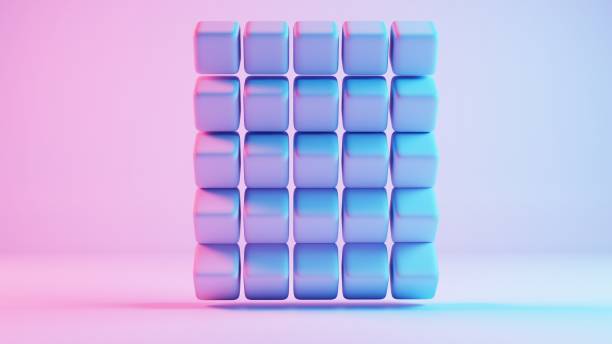istock 3D background composed of soft cubes, creating a visually appealing and tactile environment. 2151851799