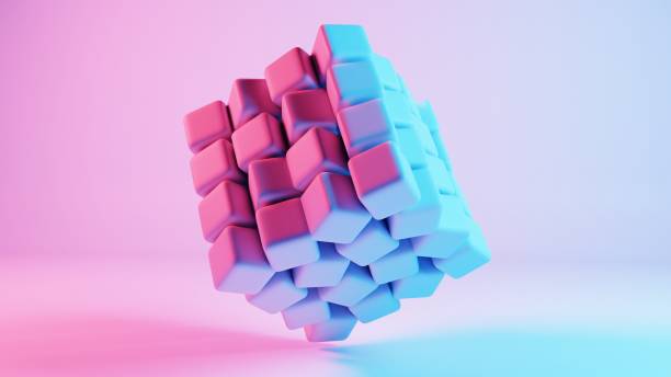 istock 3D background composed of soft cubes, creating a visually appealing and tactile environment. 2151851829