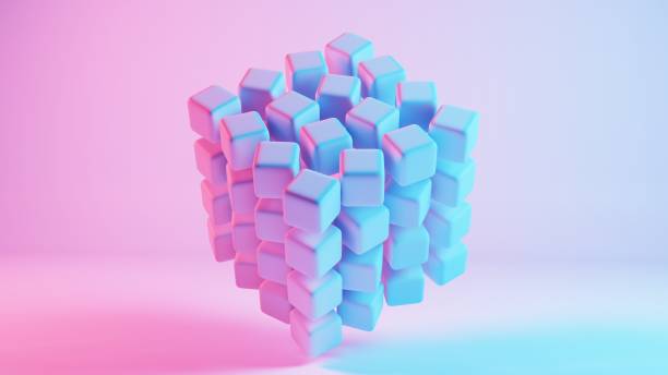 istock 3D background composed of soft cubes, creating a visually appealing and tactile environment. 2151852604