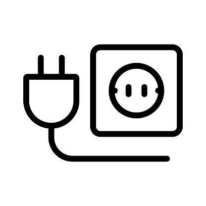 Power socket icon illustration isolated vector sign symbol