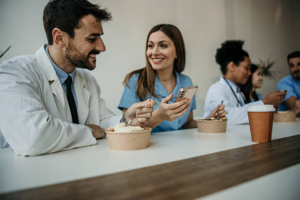 istock Medical team enjoying lunch 2151860710