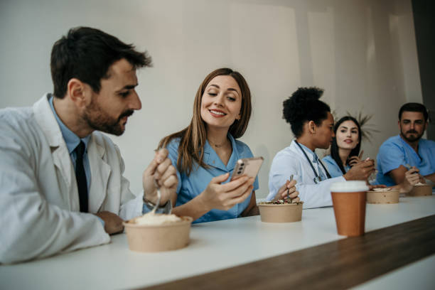 istock Medical team enjoying lunch 2151860736