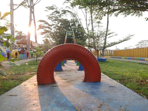 istock chairs made from used tires in the park 2151863705