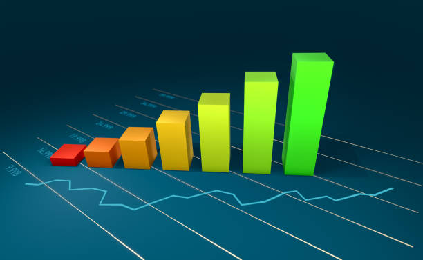 istock Top view, rising business bar chart, financial report. 2151864080