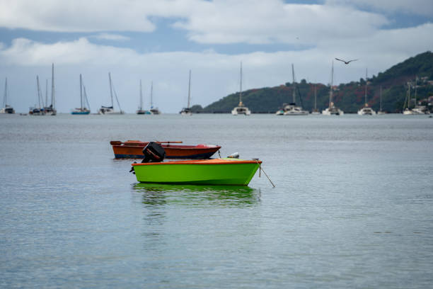 Boats moored off Grand Anse Beach Grenada