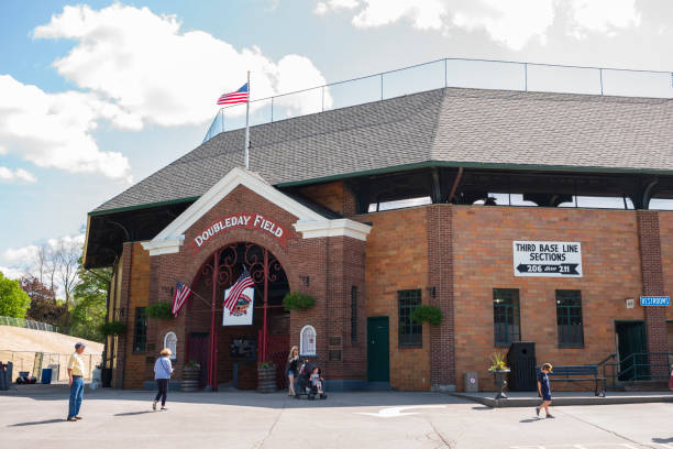 Cooperstown, NY, USA, May 26, 2019: Doubleday Field is a baseball stadium named for Abner Doubleday and located two village blocks from the National Baseball Hall of Fame and Museum.
