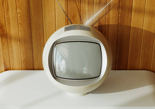 istock Retro Futurism Bubble Shaped Television Room 2151867963