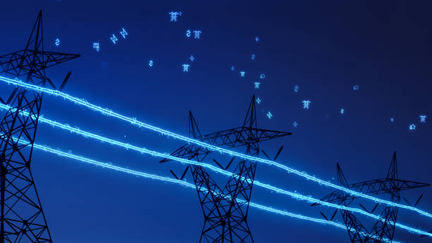 istock High voltage electric transmission tower with glowing lightning line, electrical power transmit through wire to city and house, electricity price bill rise due to energy crisis concept 3d rendering 2151869380