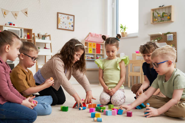 istock Children doing sensory exercises in the kindergarten 2151872137