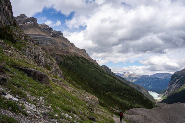 Women walking the Mount Edith Cavell trekking