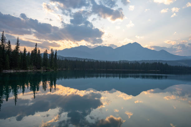 istock Sunset at Beauvert Lake Jasper Fairmont golf course 2151878729