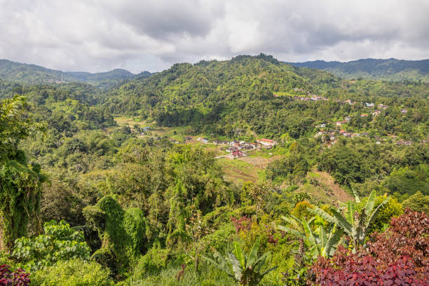 istock Farms in a mountainous landscape 2151882066