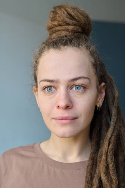 istock Caucasian woman with blue eyes and long dreadlocks 2151883990
