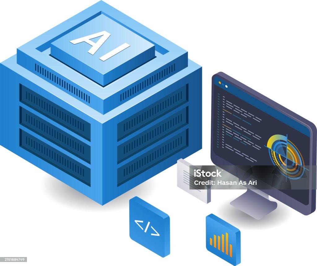 Computer Data Server Technology Infographic 3d Illustration Flat ...
