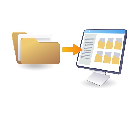 Computer Data Transfer Infographic 3d Illustration Flat Isometric Stock ...
