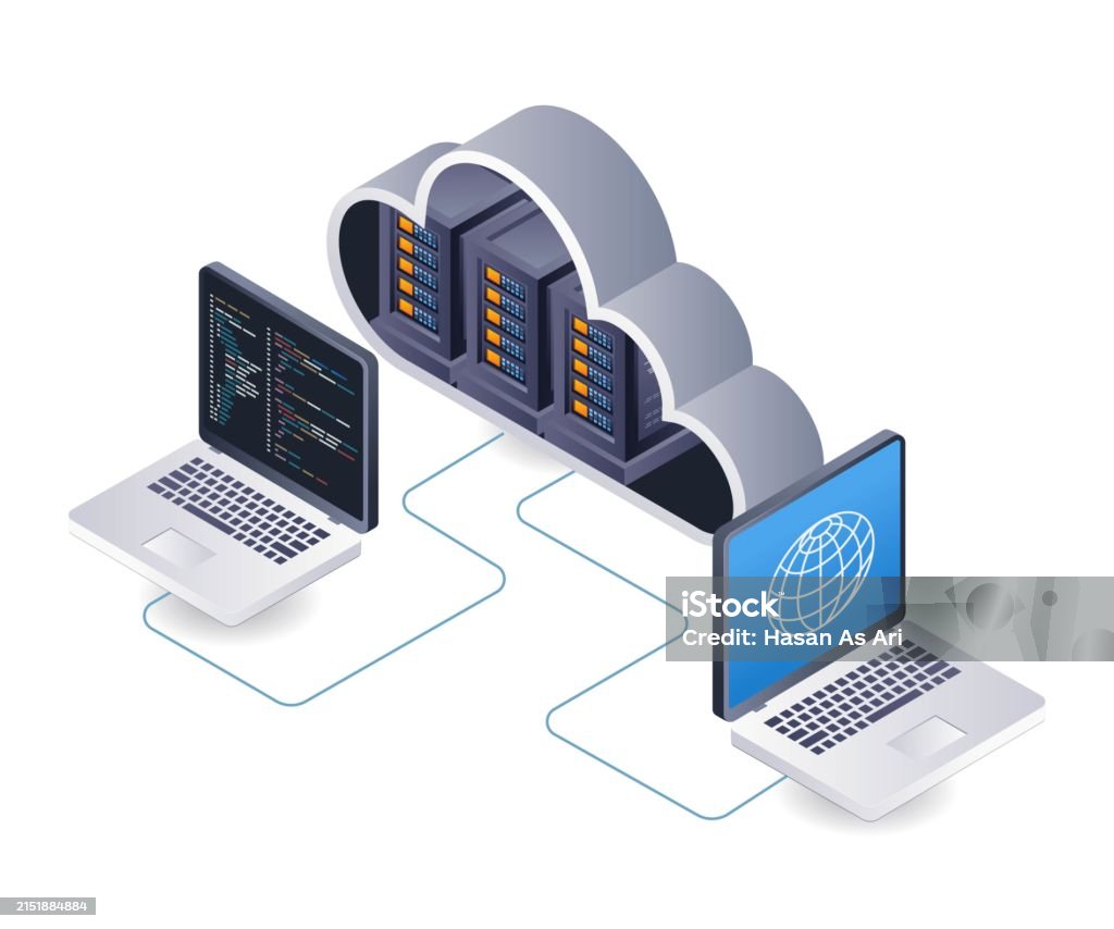 Computer Network Program Cloud Server Technology Analyst Infographic 3d ...