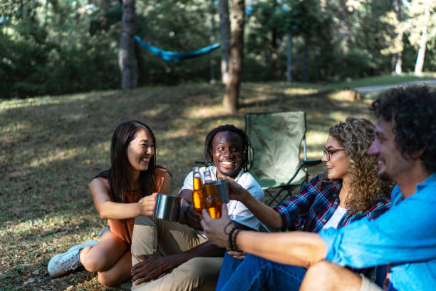 istock Friends enjoy camping together 2151886456