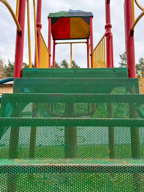 istock Green metal staircase as a background 2151891644