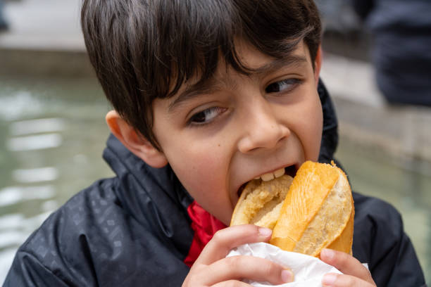 Squid on bread called bocadillo de calamares is usually eaten on San Isidro festivities and on touristic places of Madrid as Plaza Mayor.