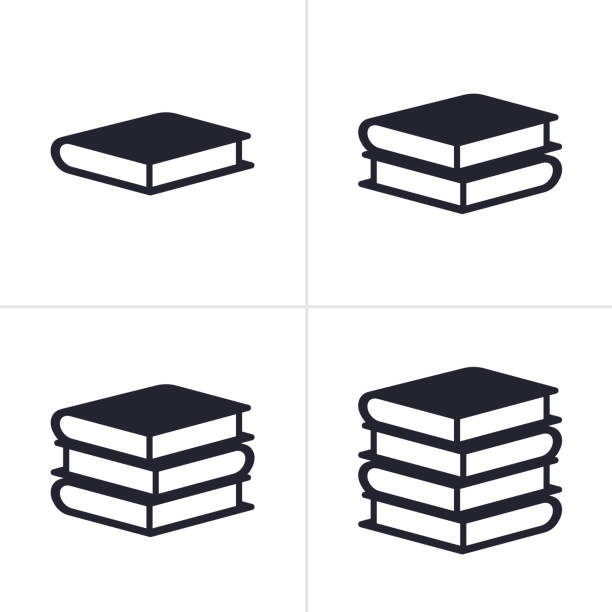 ikon dan simbol tumpukan buku - buku ilustrasi stok