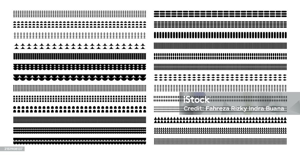 Basic Border Shapes Geometric Basic Shape Divider Border Design Set Stock Illustration ...