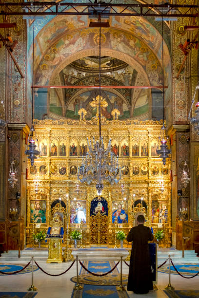 Main altar of the Romanian Orthodox Patriarchal Cathedral, Bucharest, Romania