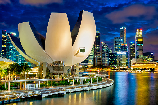 ArtScience Museum and skyline, Singapore