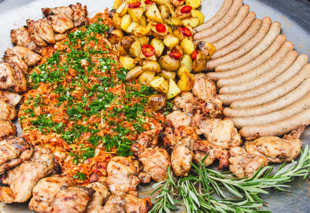 Barbecue,Grilled meat skewers,China,Asia.