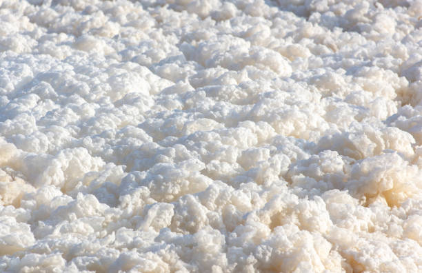 White foam on the river as a background.