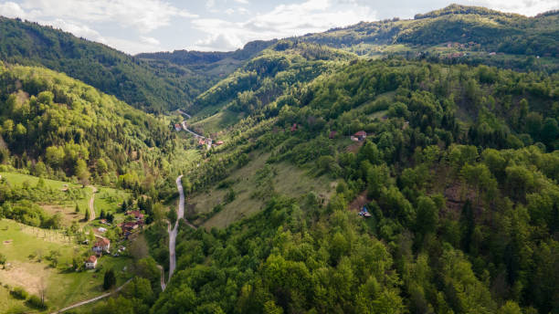 istock Mountain valley during sunset. Natural spring landscape 2151918663