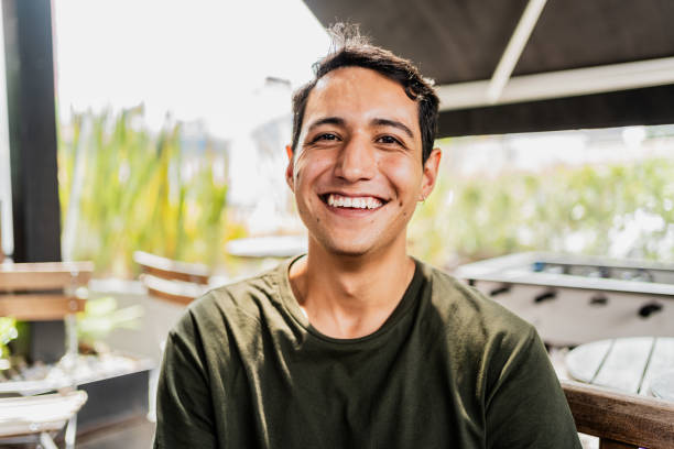 Portrait of a young man indoors