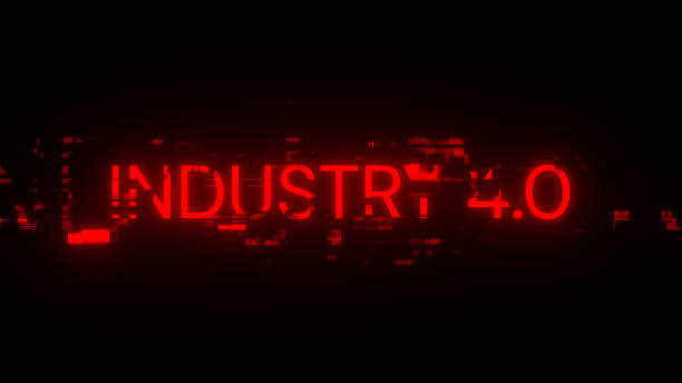 istock 3D rendering industry 4.0 text with screen effects of technological glitches 2151919807