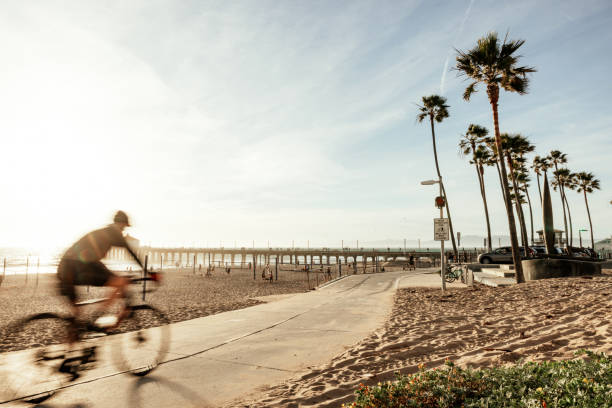 istock Bicycle lane on the beach in California 2151920462