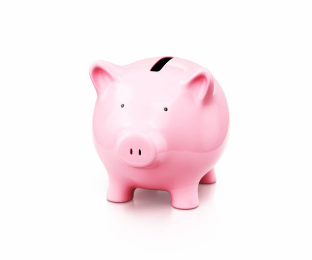 istock Pink Porcelain Piggy Bank on a White Background, Object + Shadow Clipping Path 2151920947