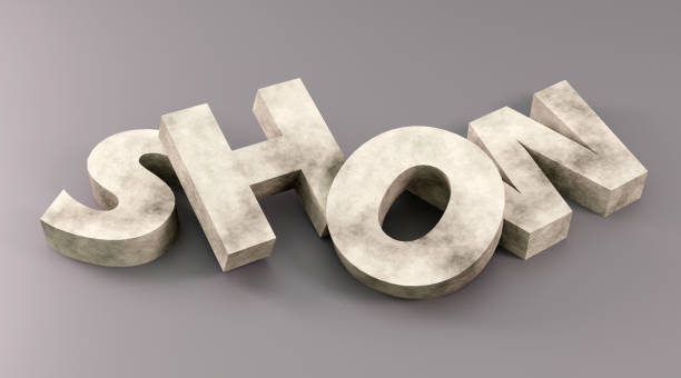 Luxury concrete inscription show on grey podium, soft light, front view smooth background, 3d rendering