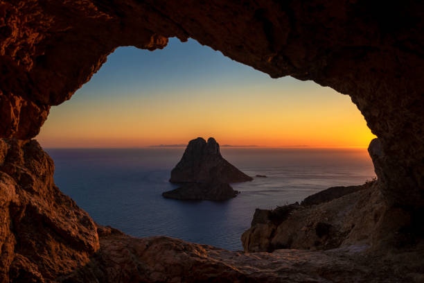 Eye of Es Vedra cave sunset