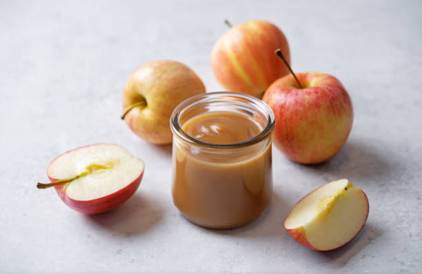 istock Apple puree or apple butter with fresh apples 2151928028