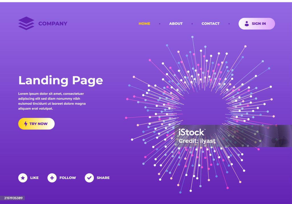 Data Analytics Page Design With Abstract Background Stock Illustration ...