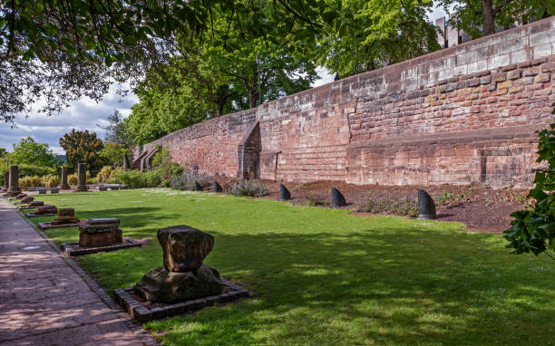 View across the roman gardens in the centre of Chester
