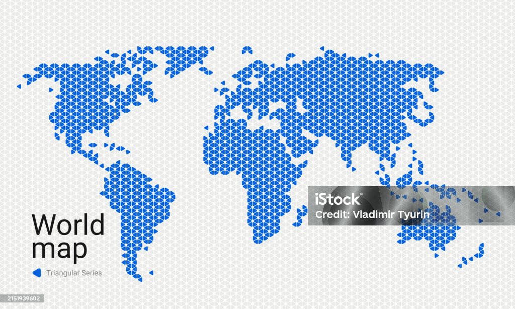 World Vector Map Triangular Pattern Stock Illustration - Download Image ...