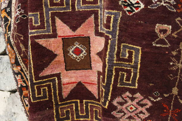 istock red hand woven Turkish rug 2151941600