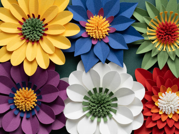 istock Handmade colorful paper flowers background 2151941643