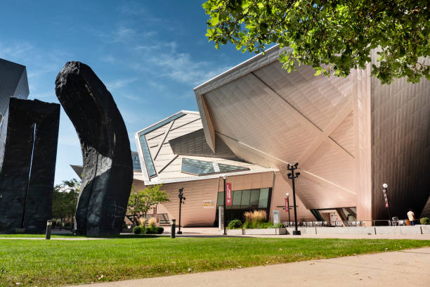Denver Art Museum Colorado USA Denver, Colorado - September 18, 2023: Entrance and grounds of the Denver Art Museum and the Monoliths sculpture by Beverly Pepper in the downtown core Colorado USA colorado flag art pictures stock pictures, royalty-free photos & images