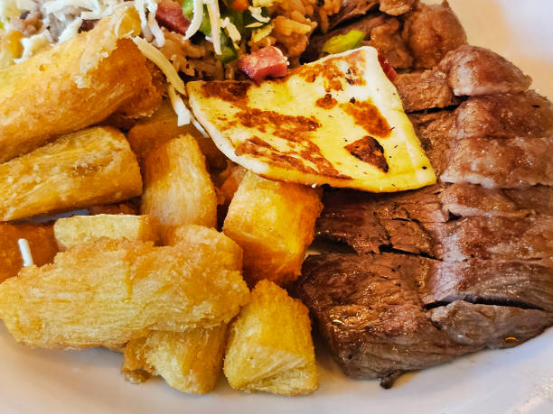 istock Carne de sol with fried cassava, cheese and rice 2151943536